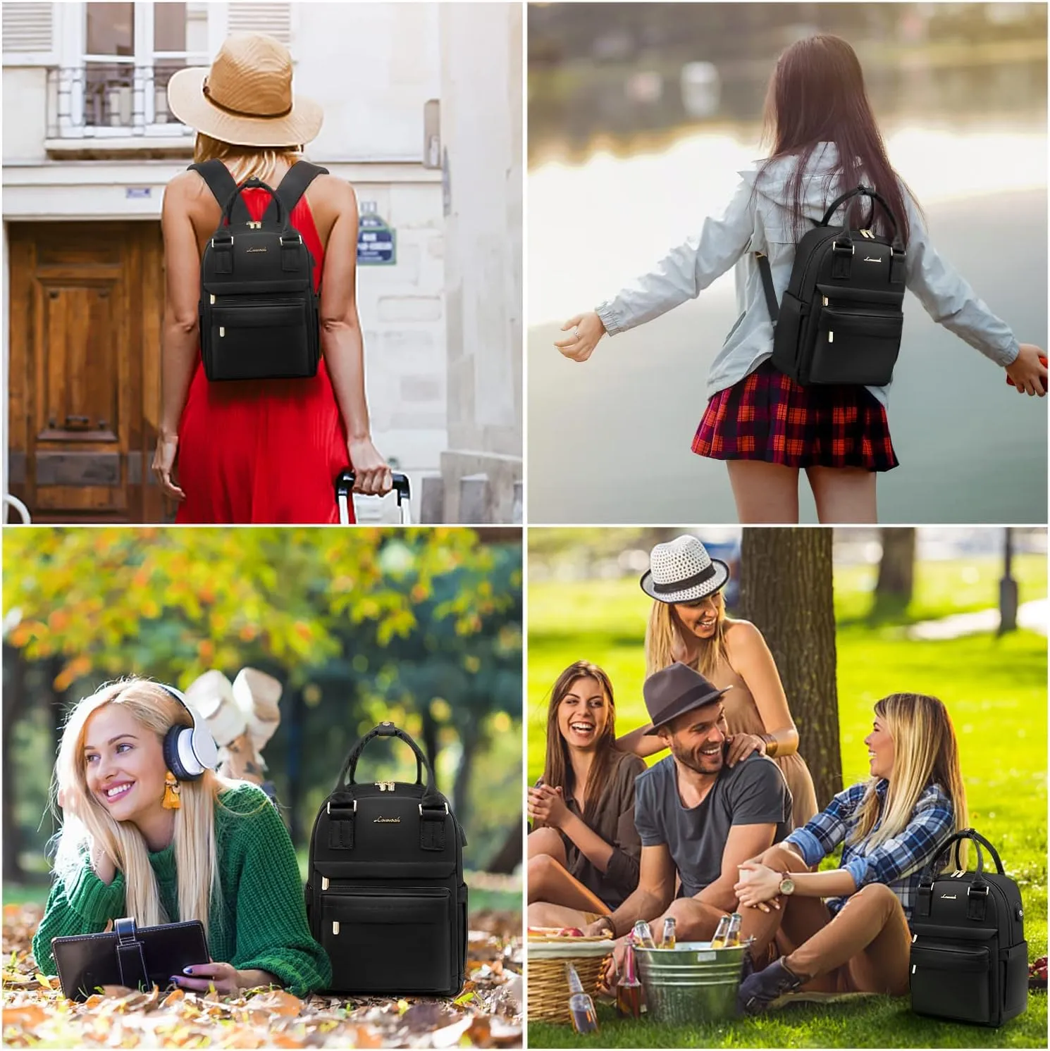 LOVEVOOK Mini Backpack for Women Stylish Waterproof Backpack Purse with USB Port, Cute Bookbag for College School Travel
