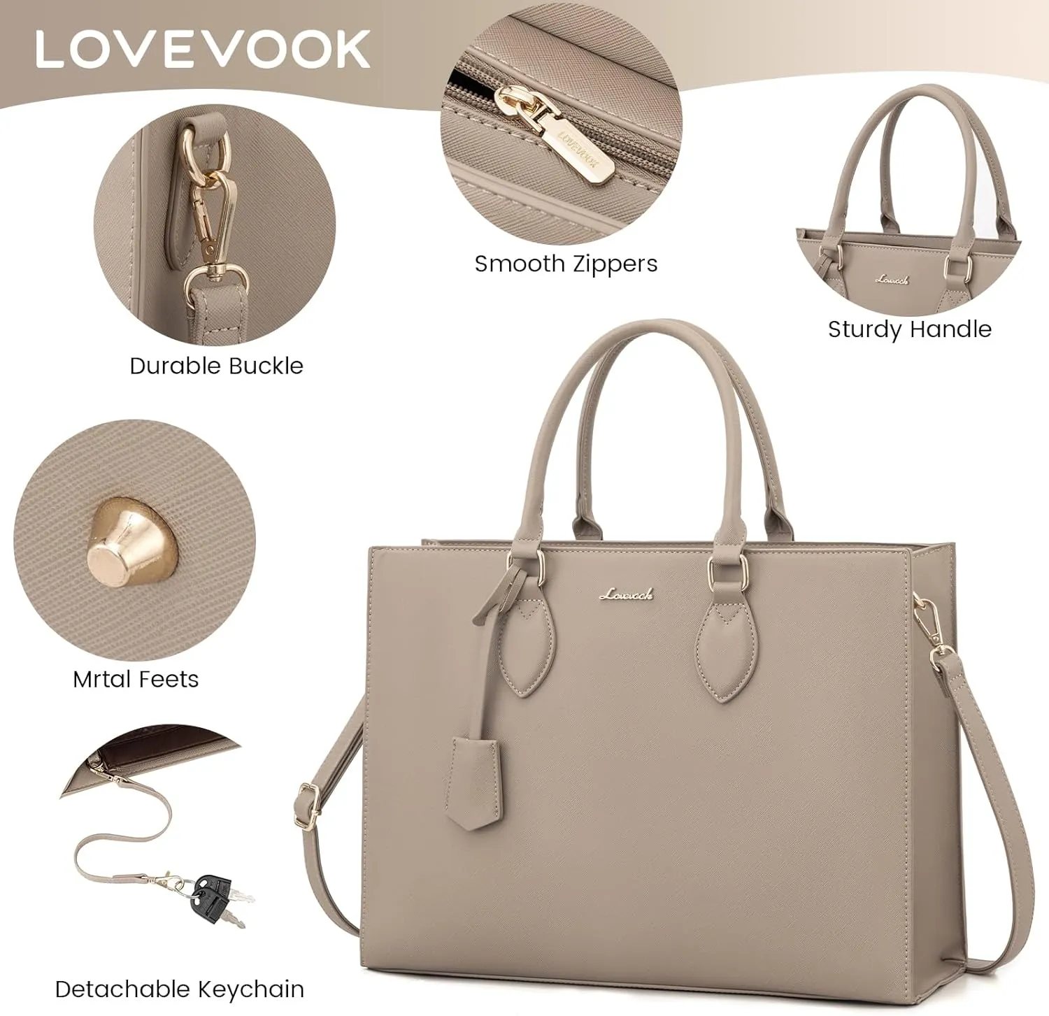 LOVEVOOK Women's 15.6 Inch Laptop Tote Briefcase Business Office Bag