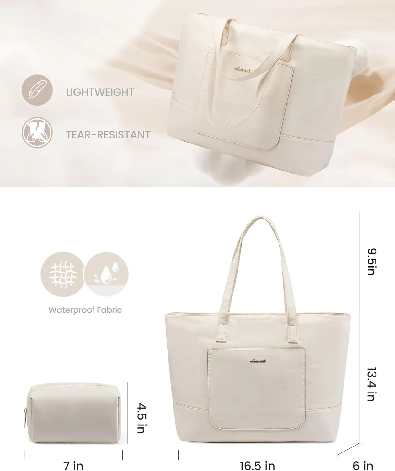 LOVEVOOK Work Tote with Laptop Compartment for Nurse Travel Commuter, Gym Bag with Yoga Mat Strap