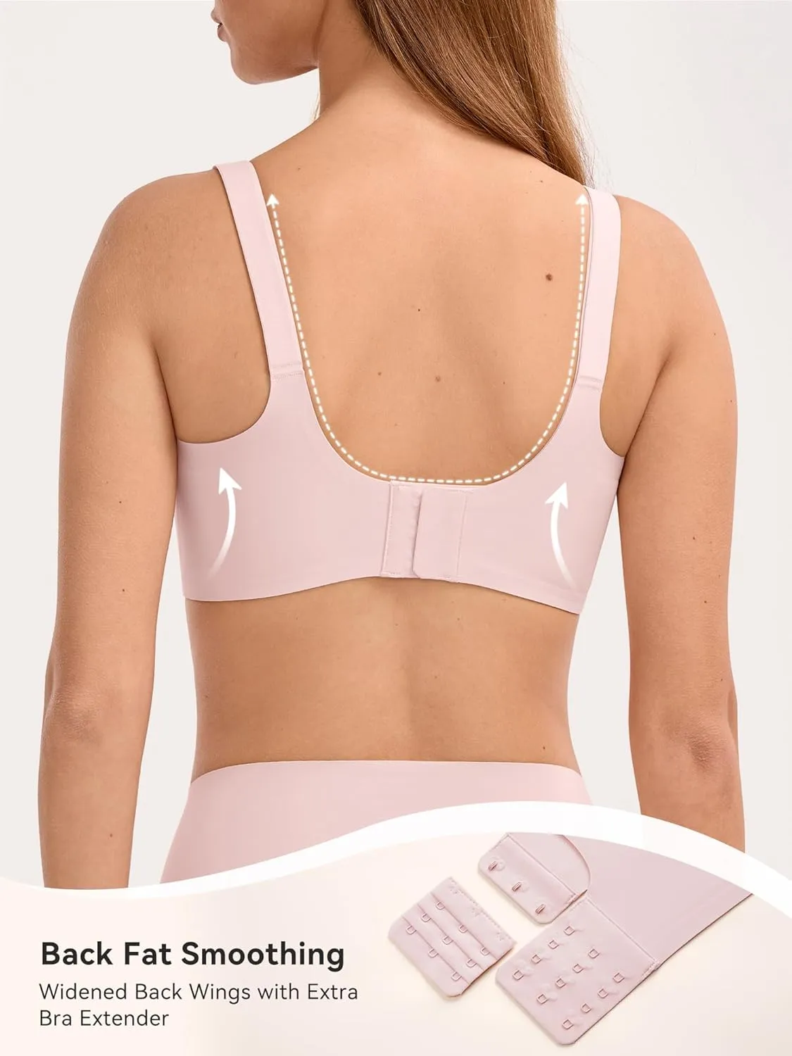 LUCKMEEY Mesh Bras for Women No Underwire Wireless Bras Seamless Push Up Full Coverage Bras Comfortable Bra Everyday Bra