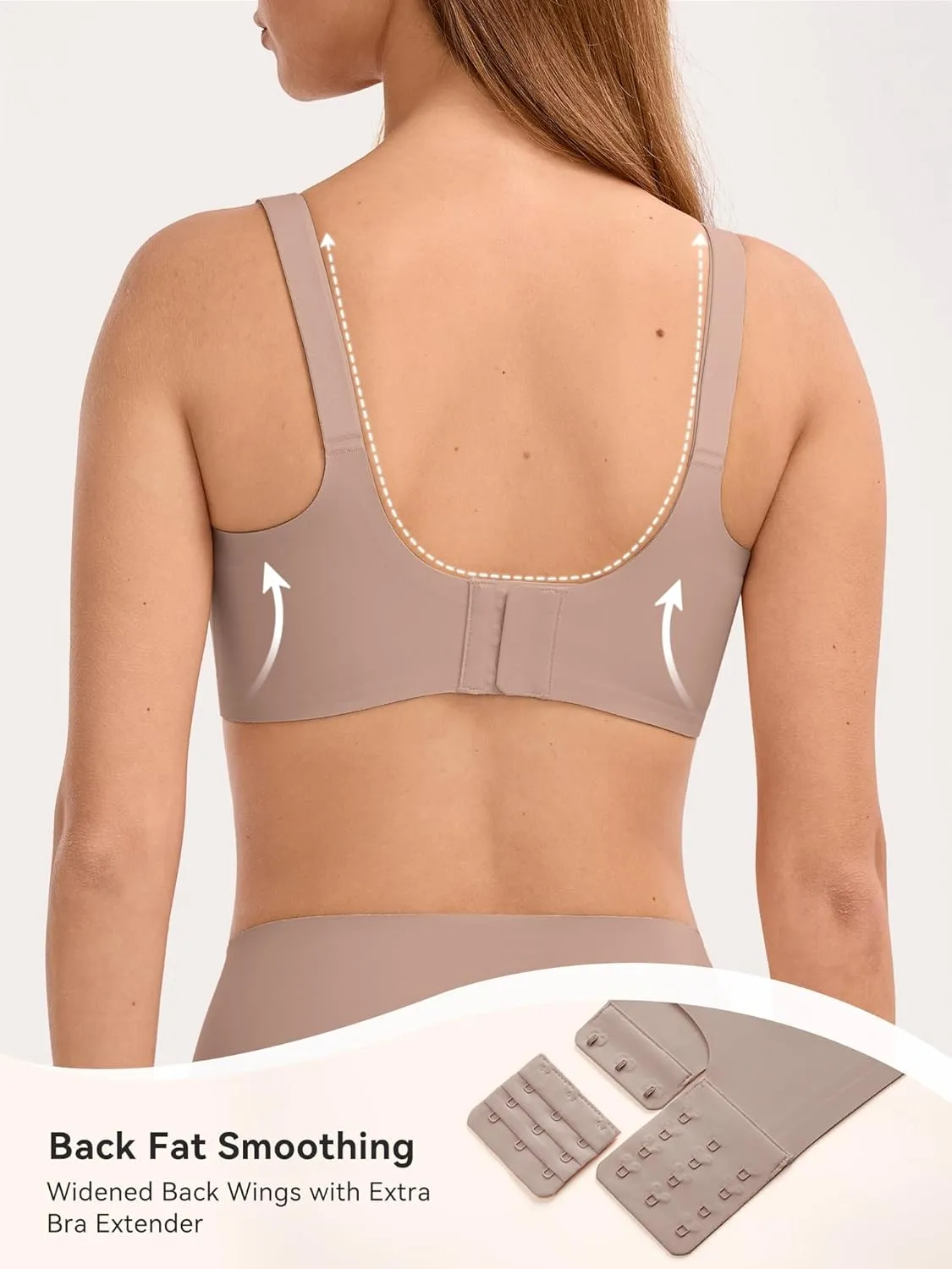 LUCKMEEY Mesh Bras for Women No Underwire Wireless Bras Seamless Push Up Full Coverage Bras Comfortable Bra Everyday Bra