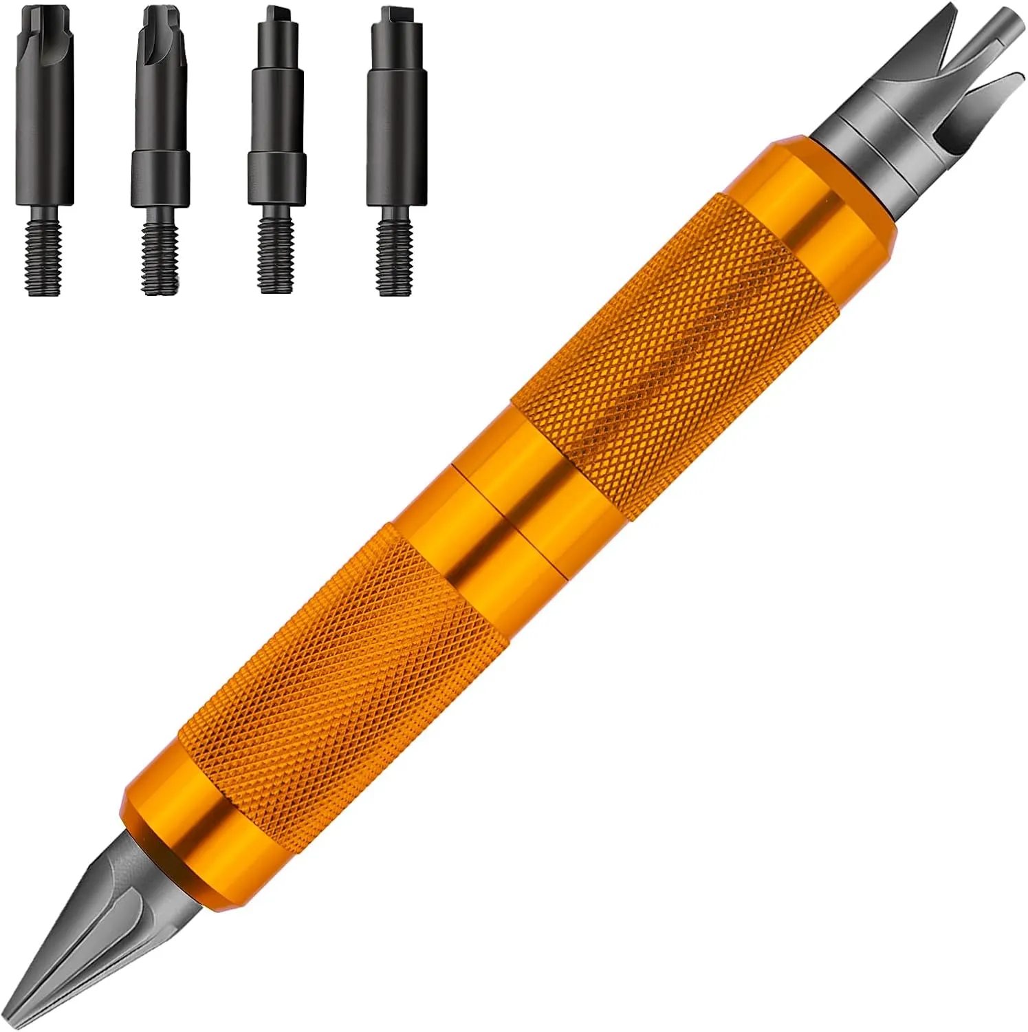 Ludex Case Prep Multi-Tool for Case Trimmer, Crafting Case Pocket Cleaner, Reamer and Chamfer Deburring Tools -Reloading Tool for .17 to .45 Caliber (orange color)