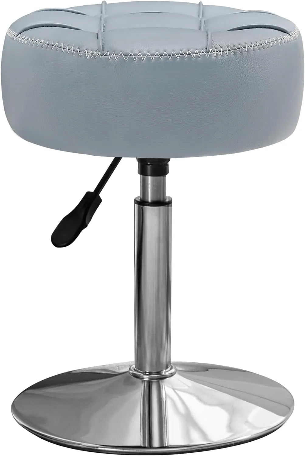 LUE BONA Classic Elegant Velvet Tufted Vanity Stool, 360 Swivel, Height Adjustable (15.8-20.7 inches), Grayish Blue, 300 lbs Weight Capacity