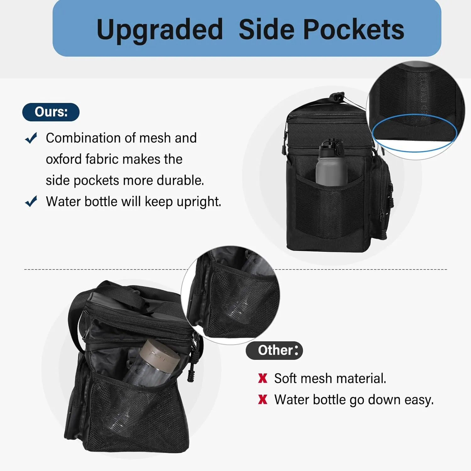 Lunch Box Cooler Bag - Tactical Insulated Lunchbox for Men - Large Lunch Pail Lunch Kit for Adults Work Outdoor Shifts Trips Black 16L