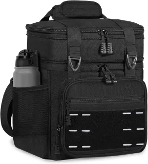 Lunch Box Cooler Bag - Tactical Insulated Lunchbox for Men - Large Lunch Pail Lunch Kit for Adults Work Outdoor Shifts Trips Black 16L