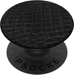 Luxury Black Faux Alligator / Crocodile Skin PopSockets PopGrip: Swappable Grip for Phones & Tablets PopSockets Adhesive PopGrip