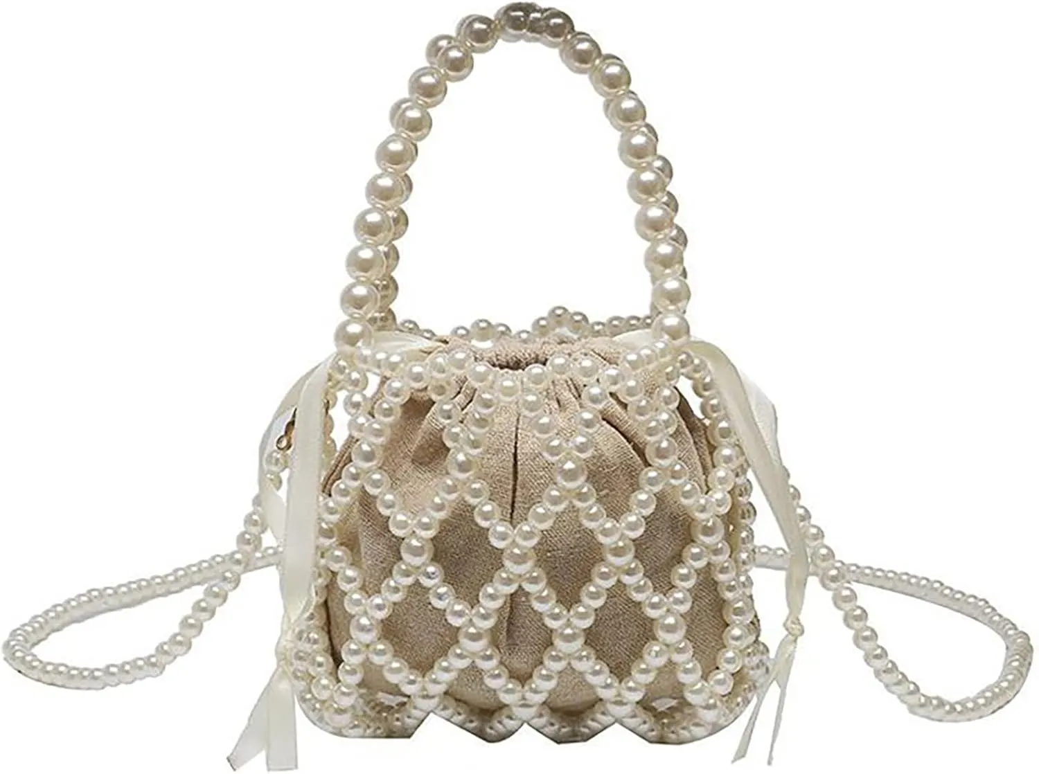 Luxury Pearl Bag Chain Bag Purse Bags, Artificial Pearl Clutch Handmade Bags Evening Bags for Wedding Bridal Party Travel 03