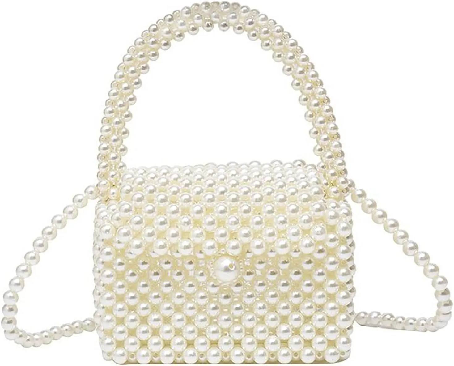 Luxury Pearl Bag Chain Bag Purse Bags, Artificial Pearl Clutch Handmade Bags Evening Bags for Wedding Bridal Party Travel 07