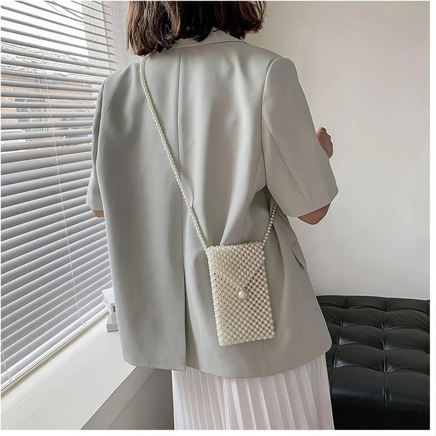 Luxury Pearl Chain Bag Purse, Shoulder Crossbody Evening Bag for Party