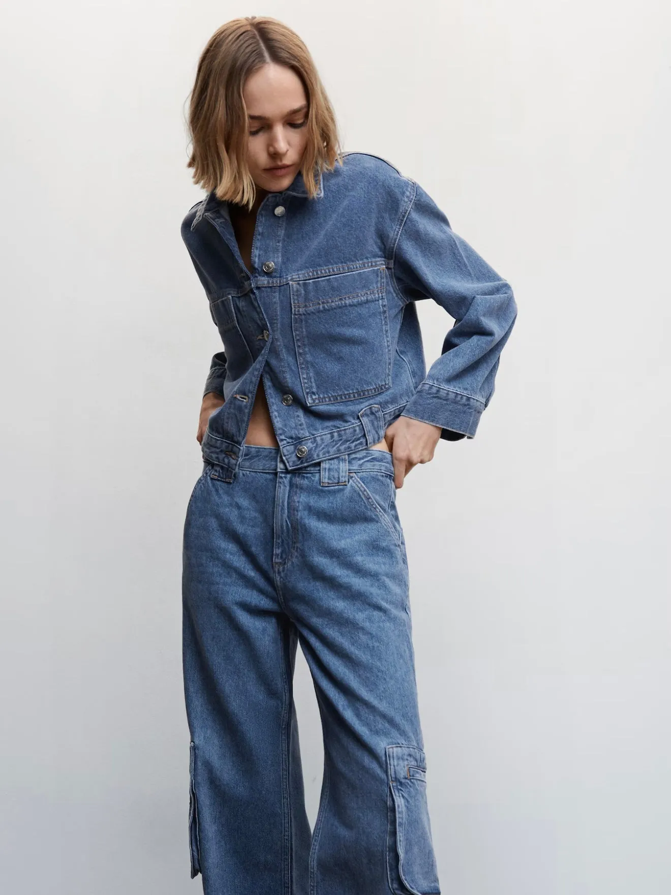 MANGO - MULTI-POCKET CARGO JEANS