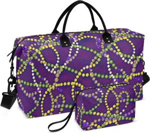 Mardi Bead Travel Duffle Bag Duffel Bags Gym Bag Carry On Duffle Bag with Toiletry Large Overnight Bags Luggage Weekender Bag for Adults Women Airplanes Men Sports Trip Yoga