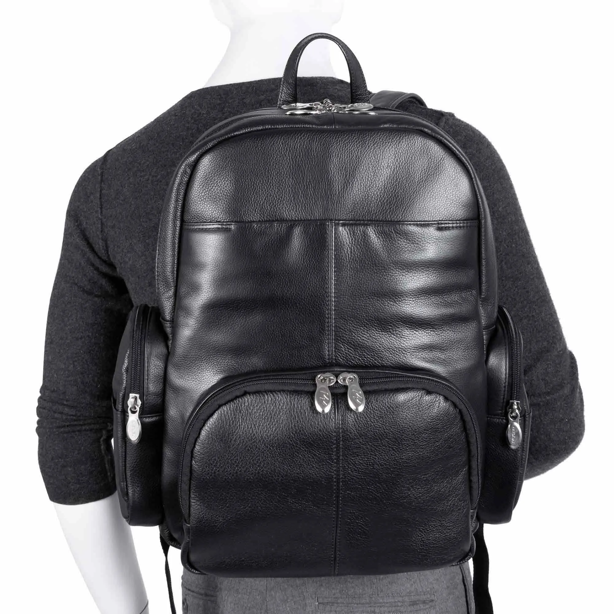 McKlein USA Cumberland 15" Leather Dual Compartment Laptop Backpack