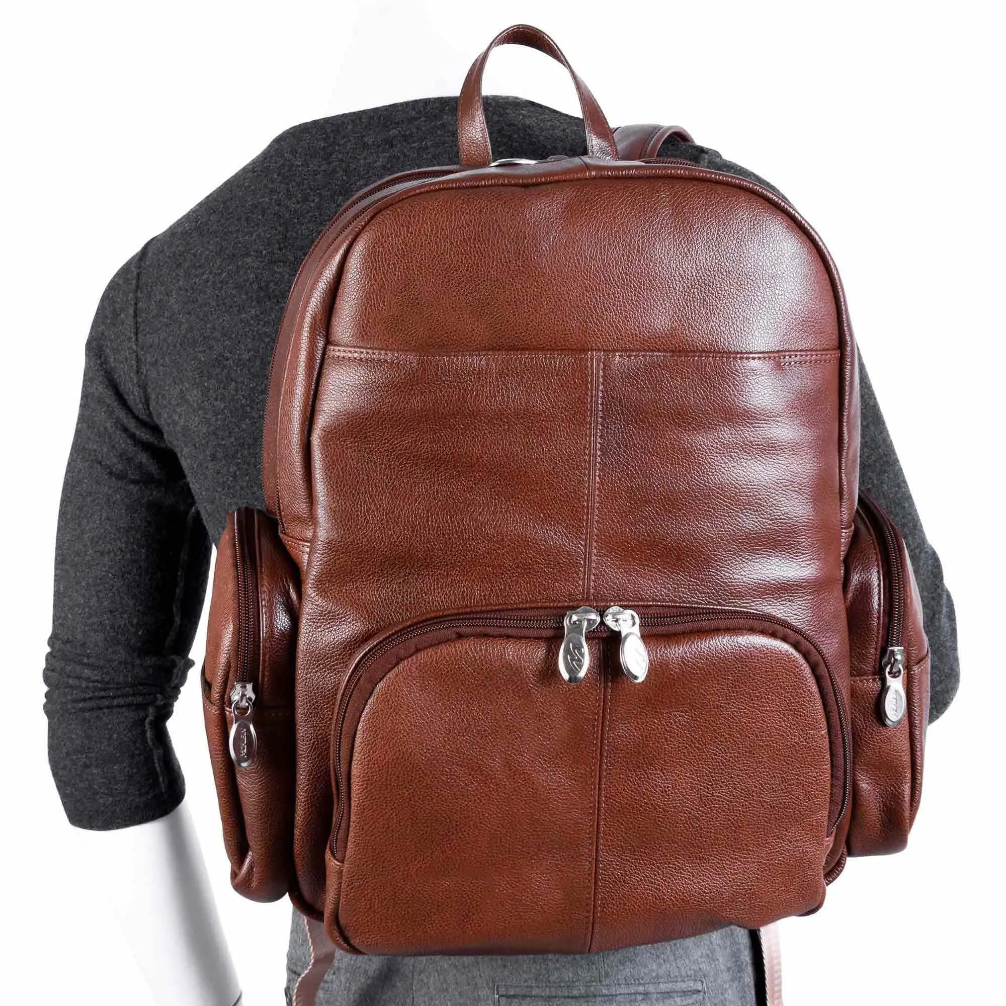 McKlein USA Cumberland 15" Leather Dual Compartment Laptop Backpack