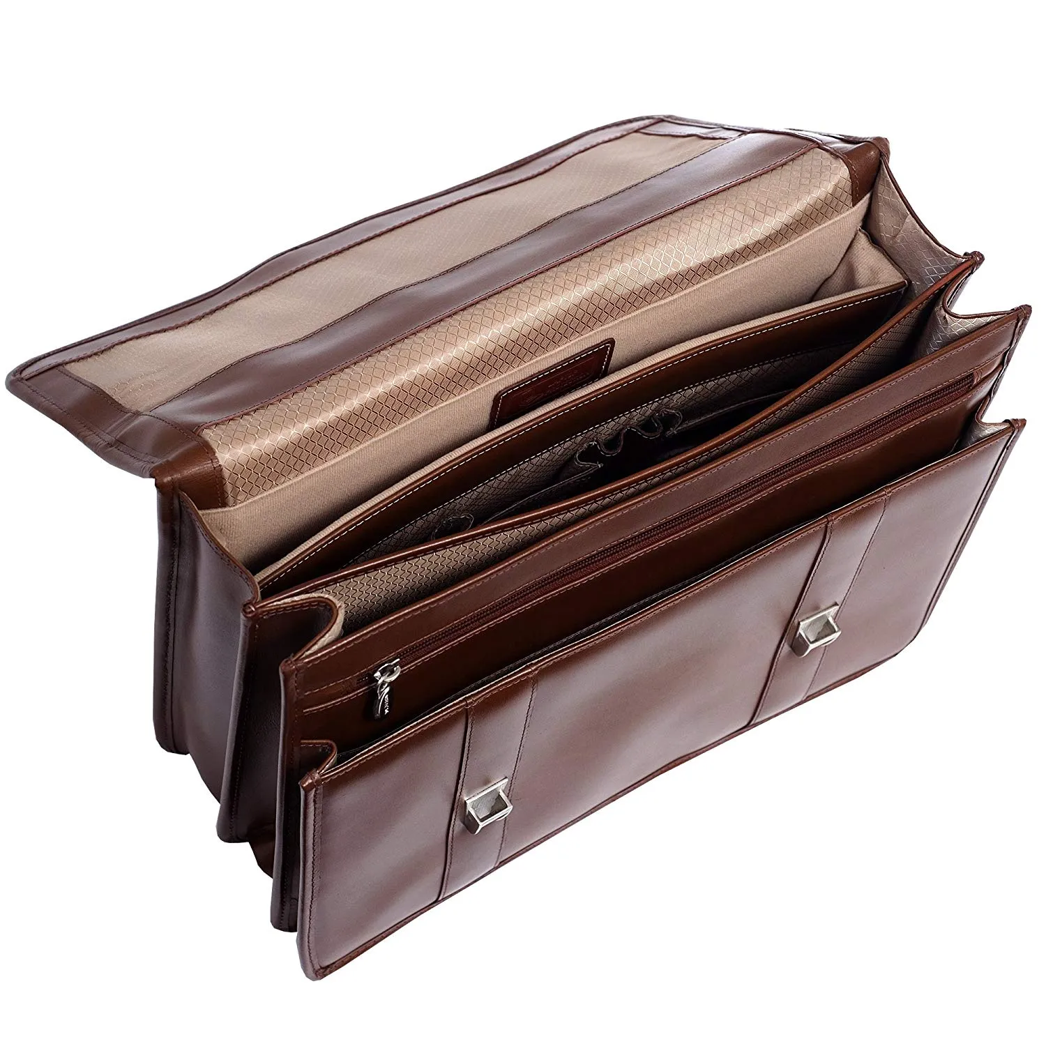 McKlein USA Flournoy 15" Leather Double Compartment Laptop Briefcase