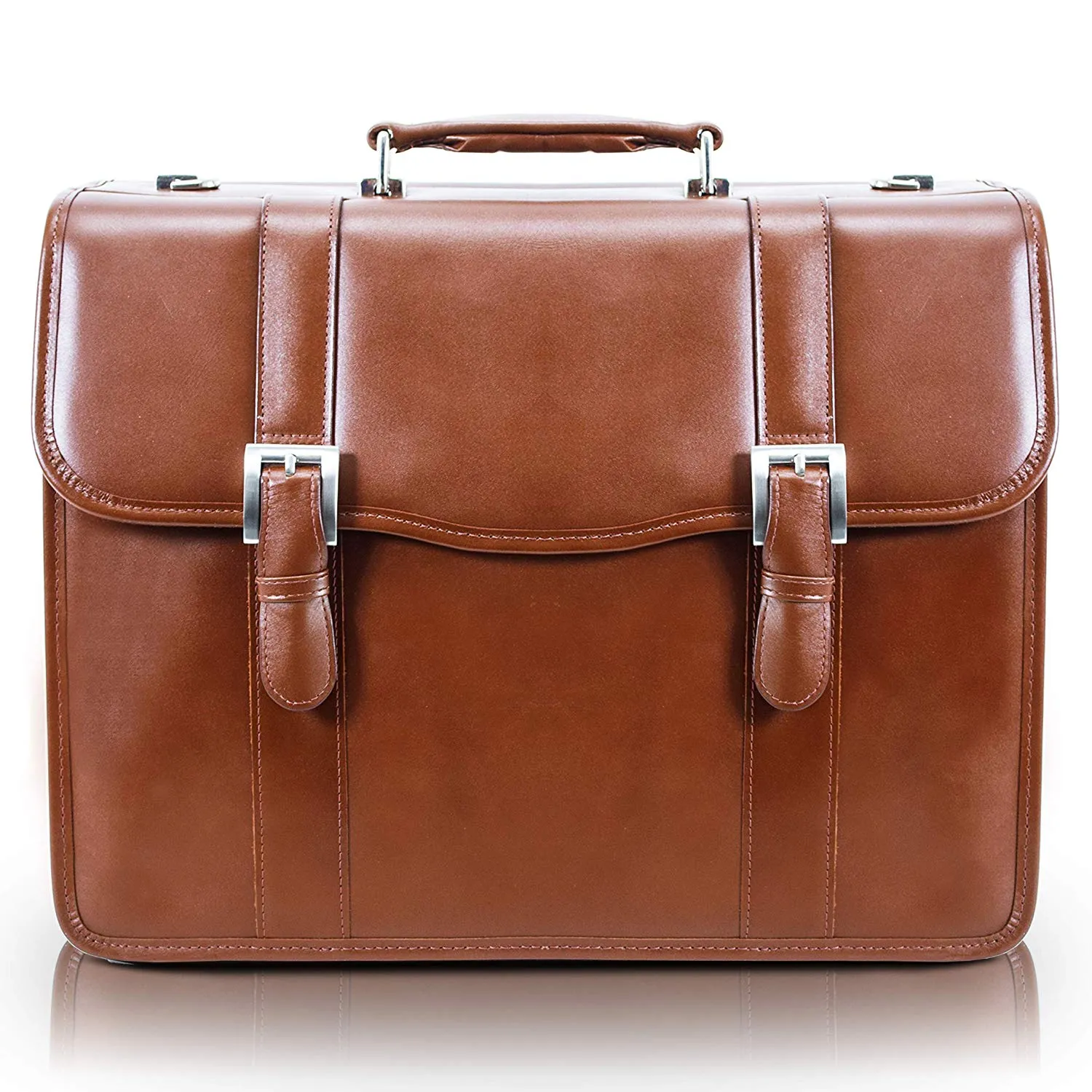McKlein USA Flournoy 15" Leather Double Compartment Laptop Briefcase