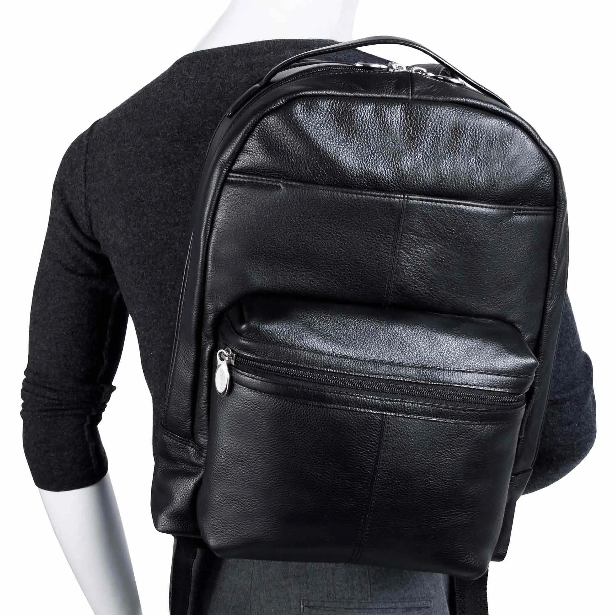 McKlein USA Parker 15" Leather Dual Compartment Laptop Backpack