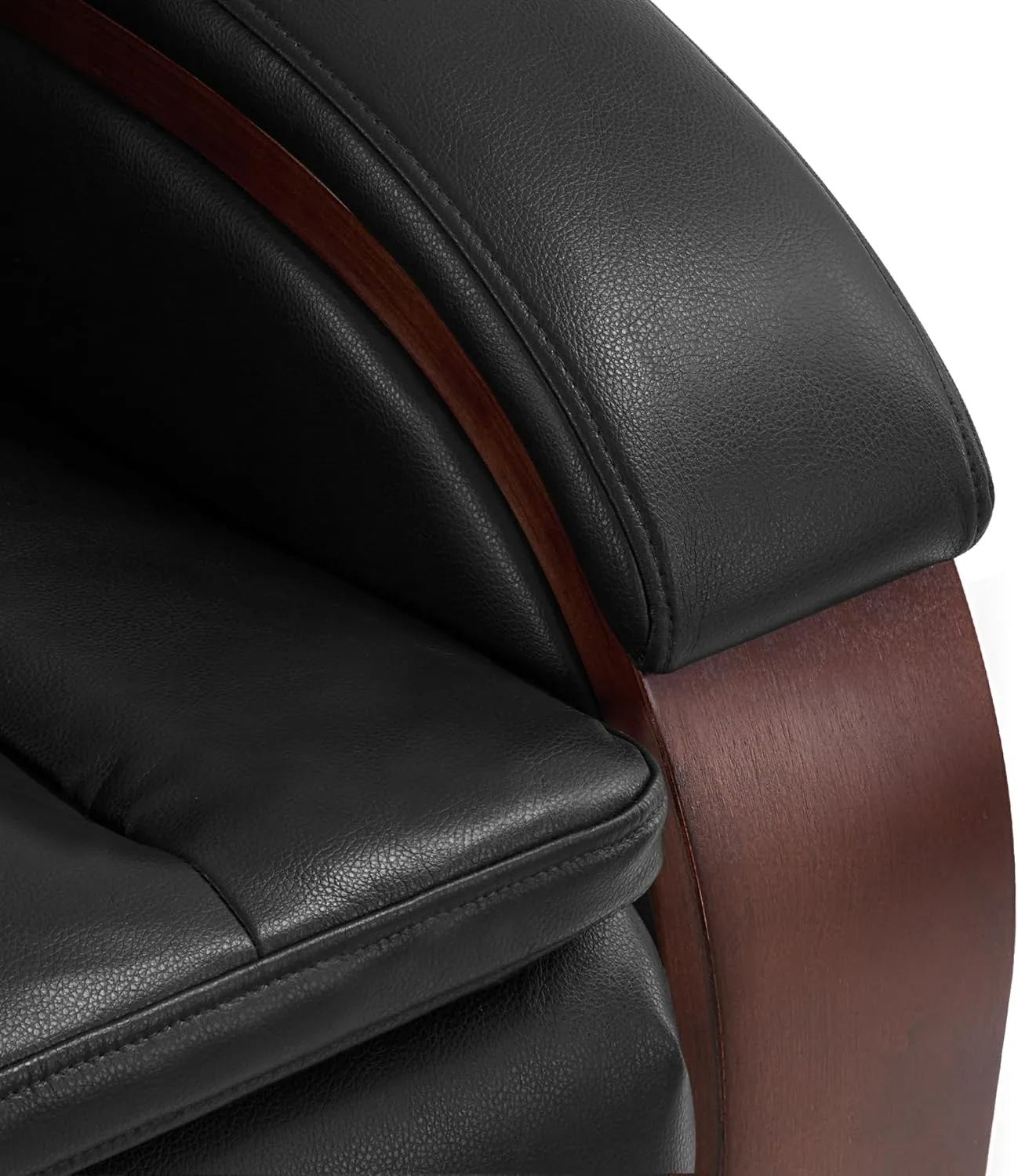 MCombo Power Lift Recliner Chair Sofa with Massage and Heat, Adjustable Headrest for Elderly People, Solid Wood Armrest, USB Ports, Side Pockets, Faux Leather 7917 (Black, Medium)