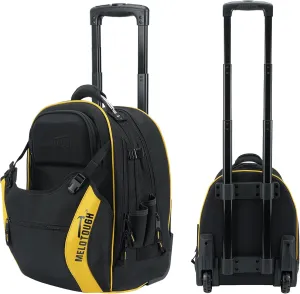 MELOTOUGH Rolling Tool Bag with Telescoping Handle Wheeled Heavy Duty Rolling Electrican Tote Bag with Wheels,for Men Wheels Tool Bag for Contractors, Technicians, Trave,Tradesmen(Yellow)