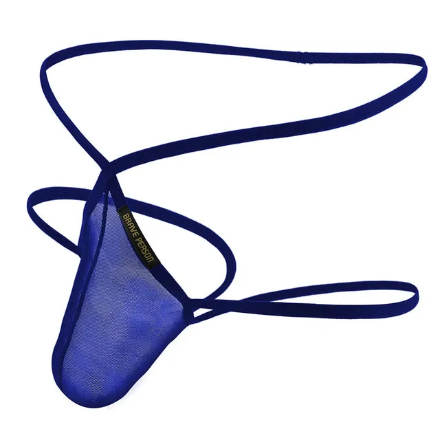Men Briefs Thongs Pouch Mesh Transparent Underwear