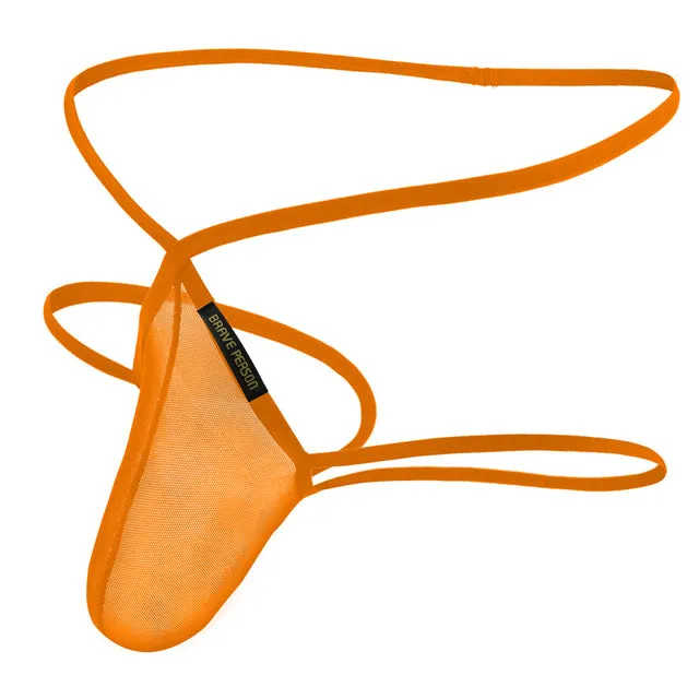 Men Briefs Thongs Pouch Mesh Transparent Underwear