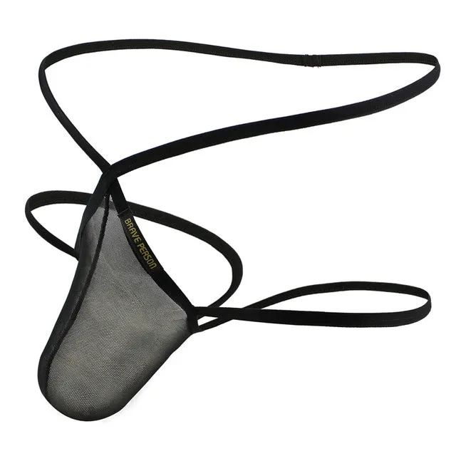 Men Briefs Thongs Pouch Mesh Transparent Underwear