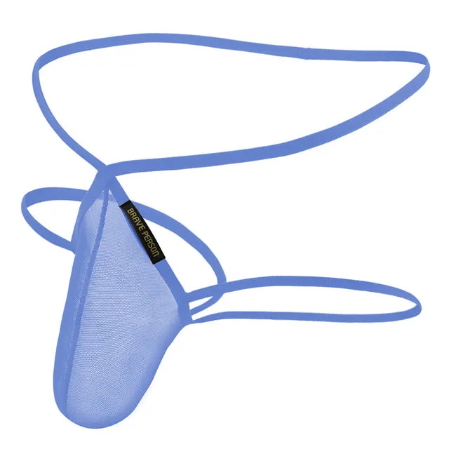 Men Briefs Thongs Pouch Mesh Transparent Underwear