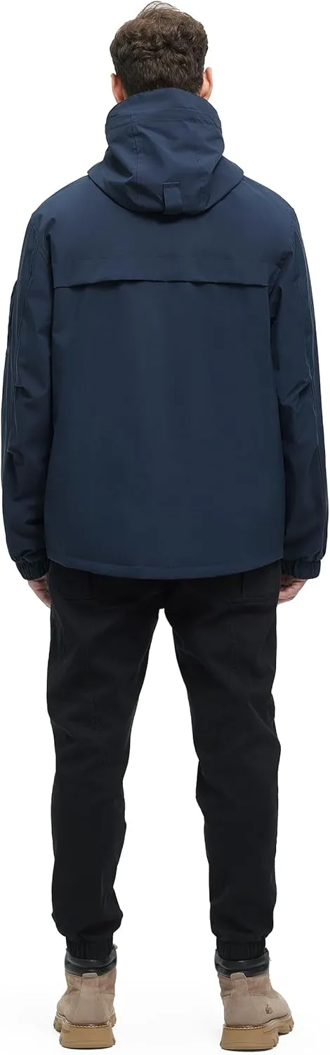 Men's 3 in 1 Winter Coats Water Resistant Ski Snow Warm Puffer Cotton Jacket With Multi-Pockets Windbreaker Jacket
