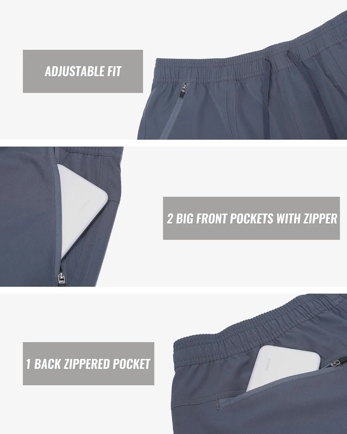 Men's 7" Quick Dry Stretch Hiking Shorts for Running Fishing and Outdoor Adventure with Multi Pockets
