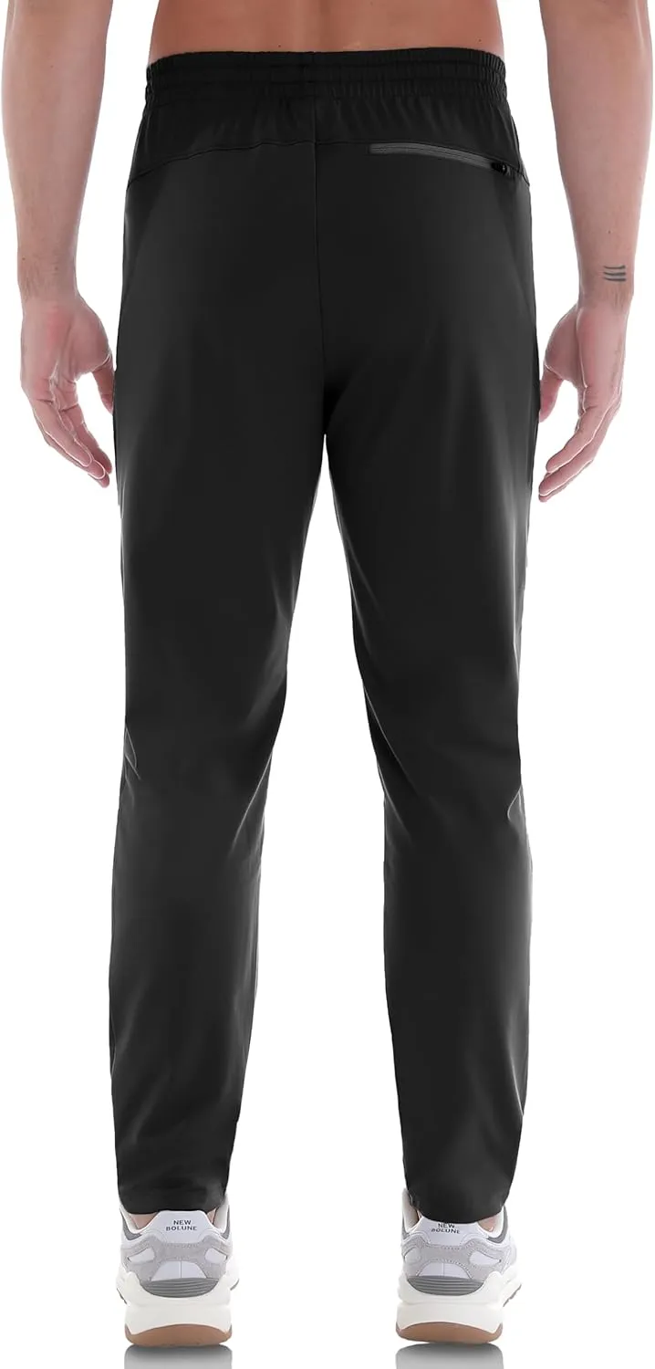 Men's Athletic Joggers Pants Workout Jogging Sweatpants Elastic Waist Tapered Stretch Casual Track Pants Zip Pockets