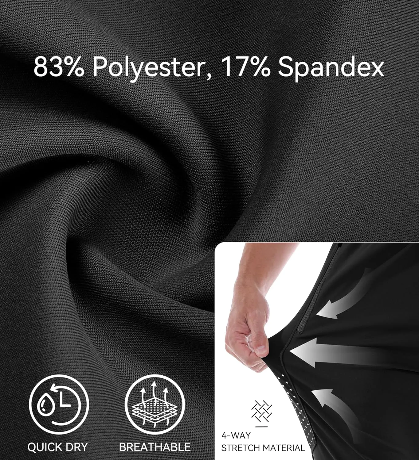 Men's Athletic Joggers Pants Workout Jogging Sweatpants Elastic Waist Tapered Stretch Casual Track Pants Zip Pockets