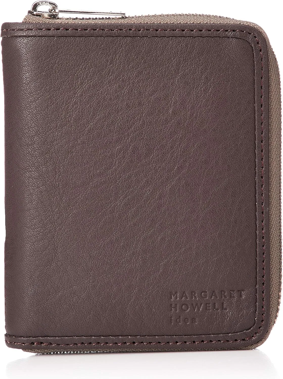Men's Bound Edge Zip Vertical Fold Wallet, Chocolate
