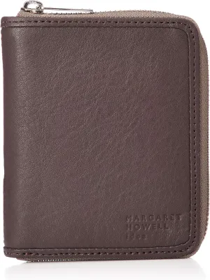 Men's Bound Edge Zip Vertical Fold Wallet, Chocolate