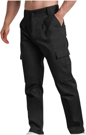 Mens Cargo Casual Pants Outdoor Hiking Pants Light Multi-Pocket Pants Autumn Sports Pants Running Travel Pants