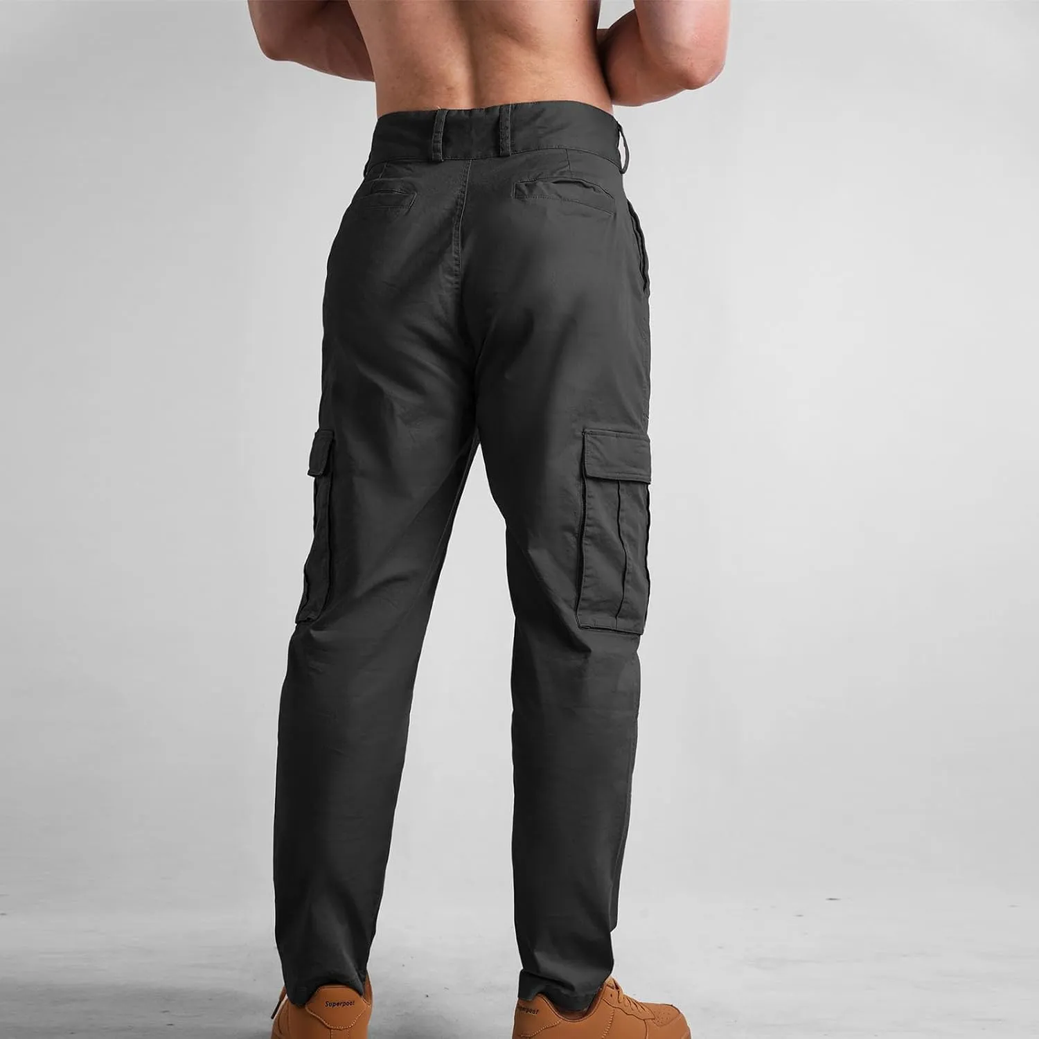 Mens Cargo Casual Pants Outdoor Hiking Pants Light Multi-Pocket Pants Autumn Sports Pants Running Travel Pants