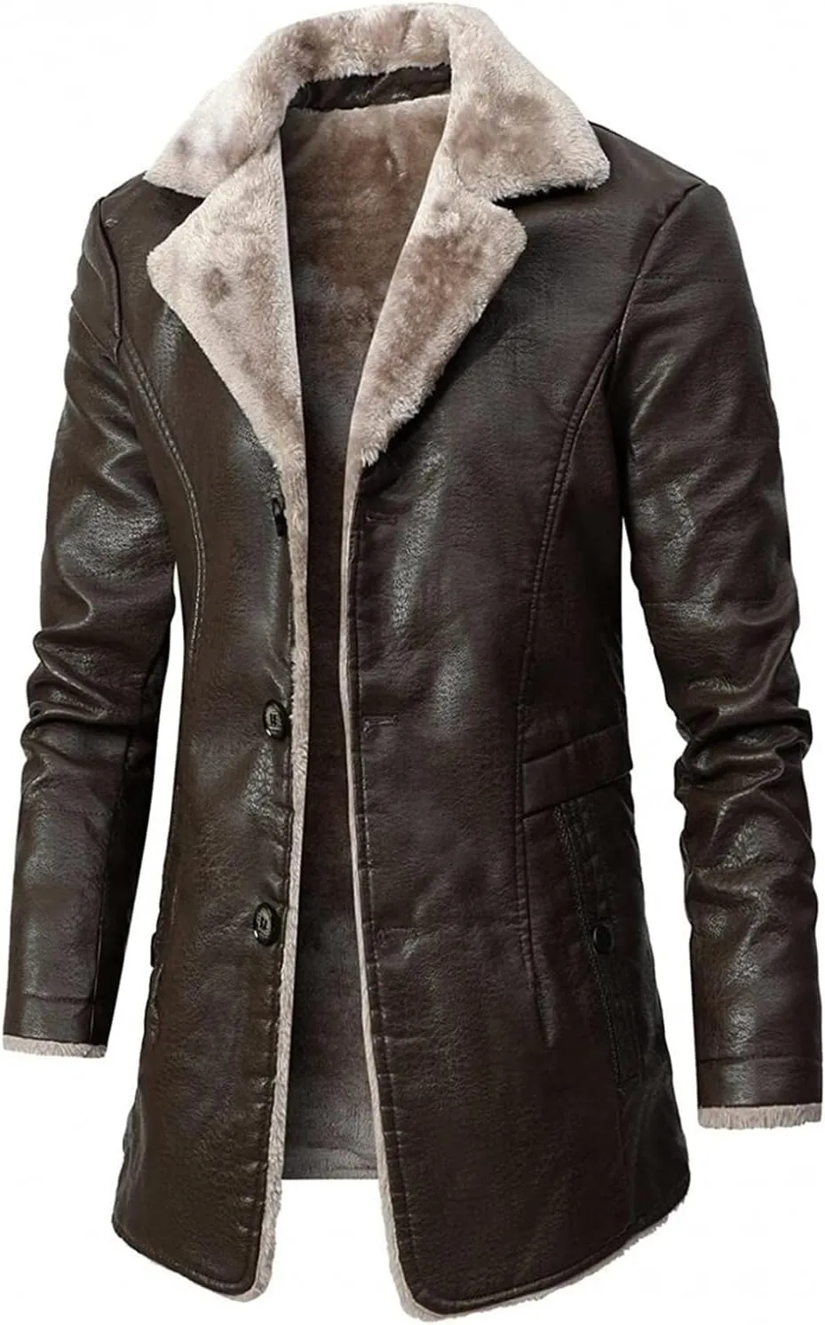 Mens Casual Winter Thicken Jacket Coats Bomber Aviator, Genuine Sheepskin Leather Aviator Bomber Jacket for Men