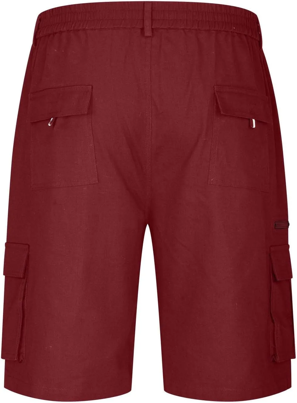 Men's Fashion Button Zipper Cropped Pants Casual Shorts High Elastic Waist Multi-Pocket Straight Leg Comfy Leggings