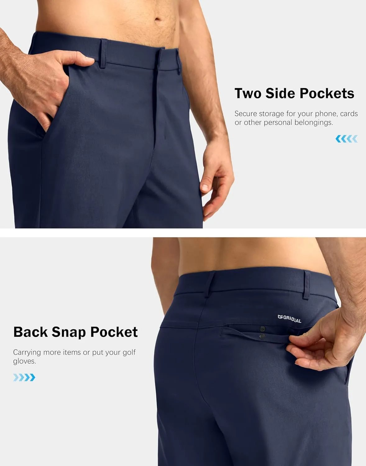Mens Golf Pants 30"/32"/34" Stretch Dress Pants Quick Dry Casual Slacks Work Business Trousers for Men with Pockets