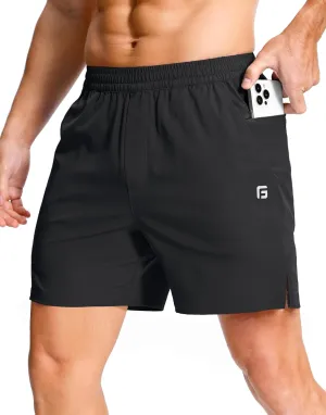 Men's Lightweight Athletic Shorts with Zipper Pockets 7"/5"/9" Gym Workout Running Quick Dry Tennis Shorts for Men