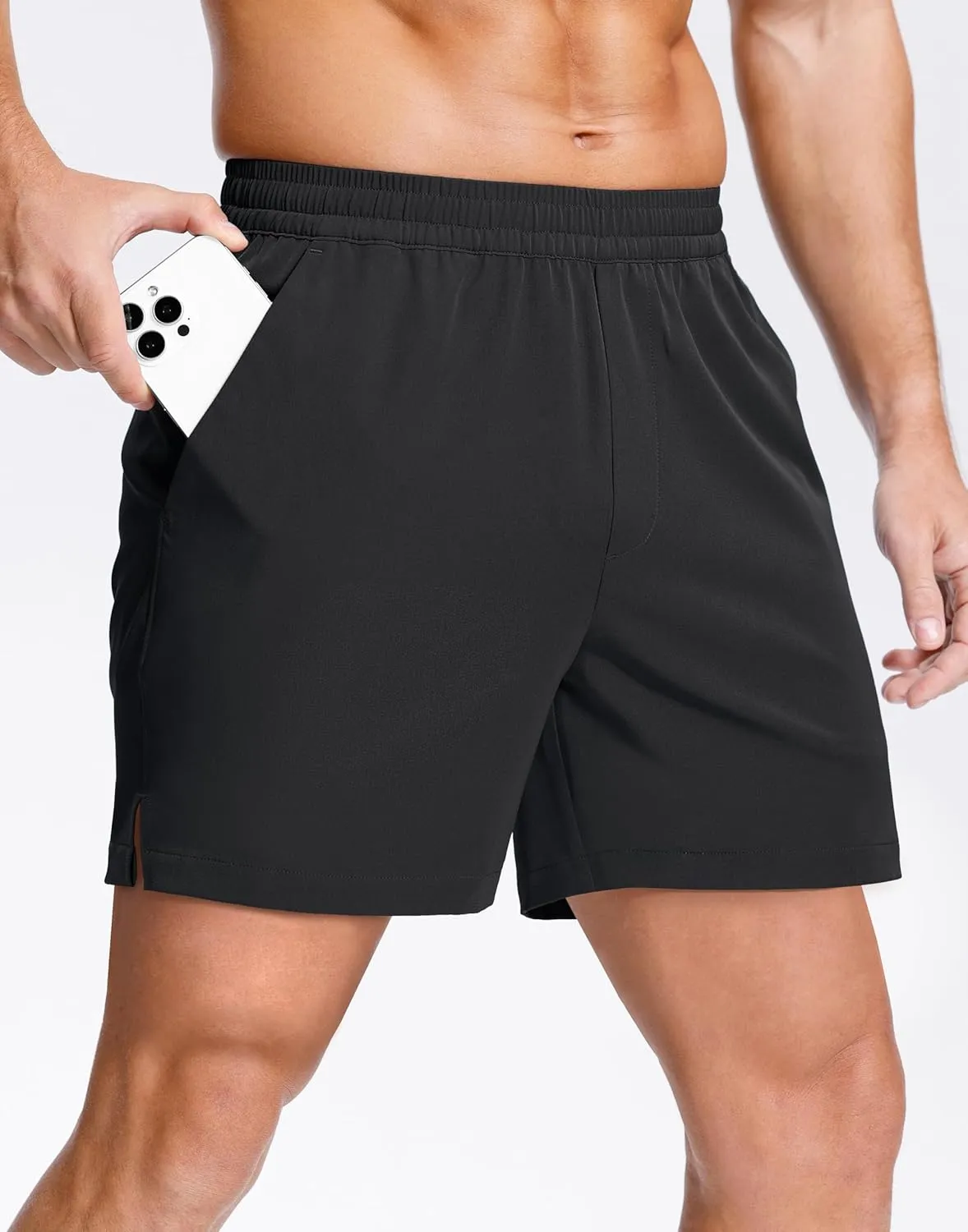 Men's Lightweight Athletic Shorts with Zipper Pockets 7"/5"/9" Gym Workout Running Quick Dry Tennis Shorts for Men