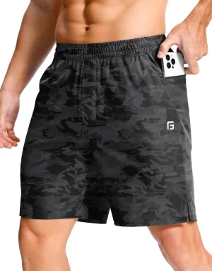 Men's Lightweight Athletic Shorts with Zipper Pockets 7"/9" Gym Workout Quick Dry Running Tennis Basketball Shorts for Men
