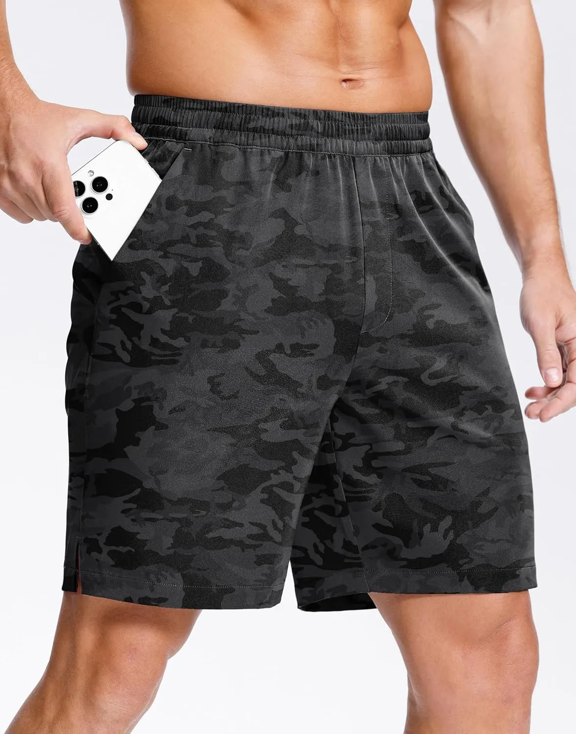 Men's Lightweight Athletic Shorts with Zipper Pockets 7"/9" Gym Workout Quick Dry Running Tennis Basketball Shorts for Men