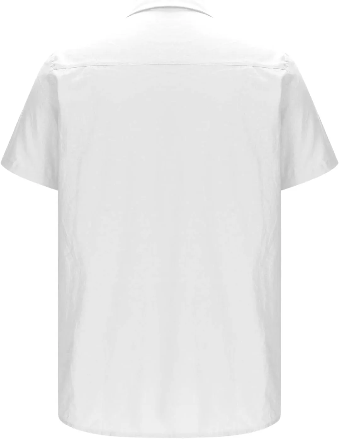 Men's Linen Shirts Summer Solid Color Short Sleeve Tops with Pockets Casual Stylish Lightweight Dress Beach Blouse
