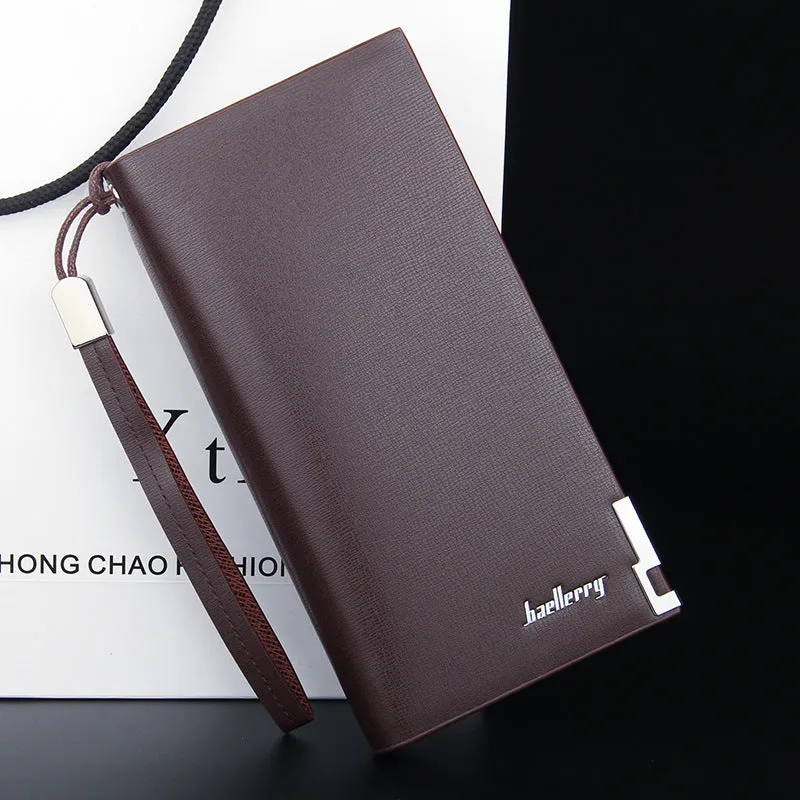 Men's Long Clutch Fashion Zipper Mobile Men's Wallets