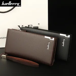 Men's Long Clutch Fashion Zipper Mobile Men's Wallets