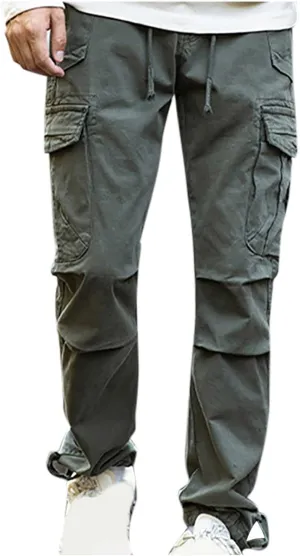 Mens Lounge Cargo Pants Plus Size Joggers Pants Stretch Fish Pants Multi-Pocket Straight Leg Pants Fall Basic Pants