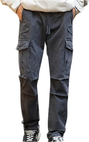 Mens Lounge Cargo Pants Plus Size Joggers Pants Stretch Fish Pants Multi-Pocket Straight Leg Pants Fall Basic Pants
