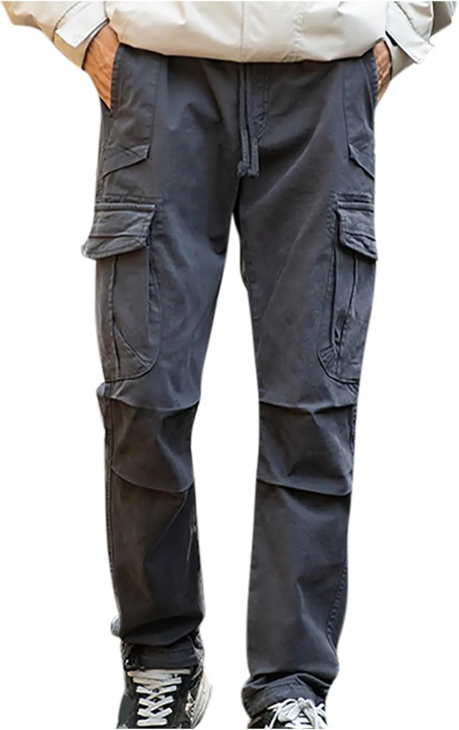 Mens Lounge Cargo Pants Plus Size Joggers Pants Stretch Fish Pants Multi-Pocket Straight Leg Pants Fall Basic Pants