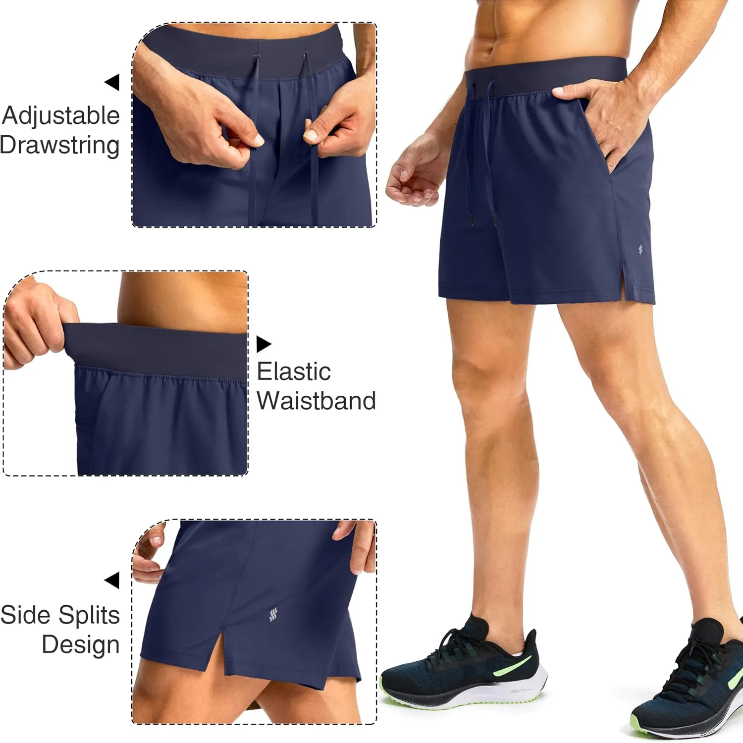 Men's Running Shorts with Zipper Pockets 7"/ 5"/ 9" Lightweight Quick Dry Basketball Gym Workout Athletic Shorts for Men