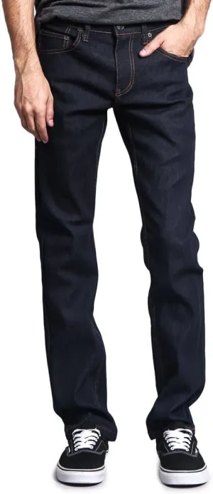 Men's Slim Fit Unwashed Raw Denim Jeans DL980