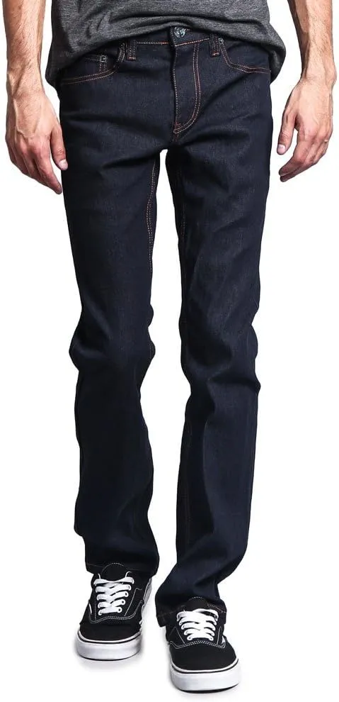 Men's Slim Fit Unwashed Raw Denim Jeans DL980